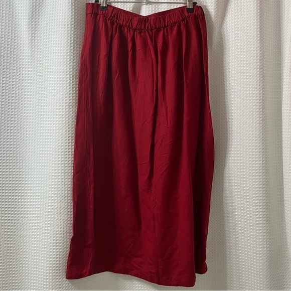 NWT LOFT Linen Blend Button Front Midi Skirt - Picture 6 of 6